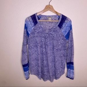 Lucky Brand Blue Peasant Top Small